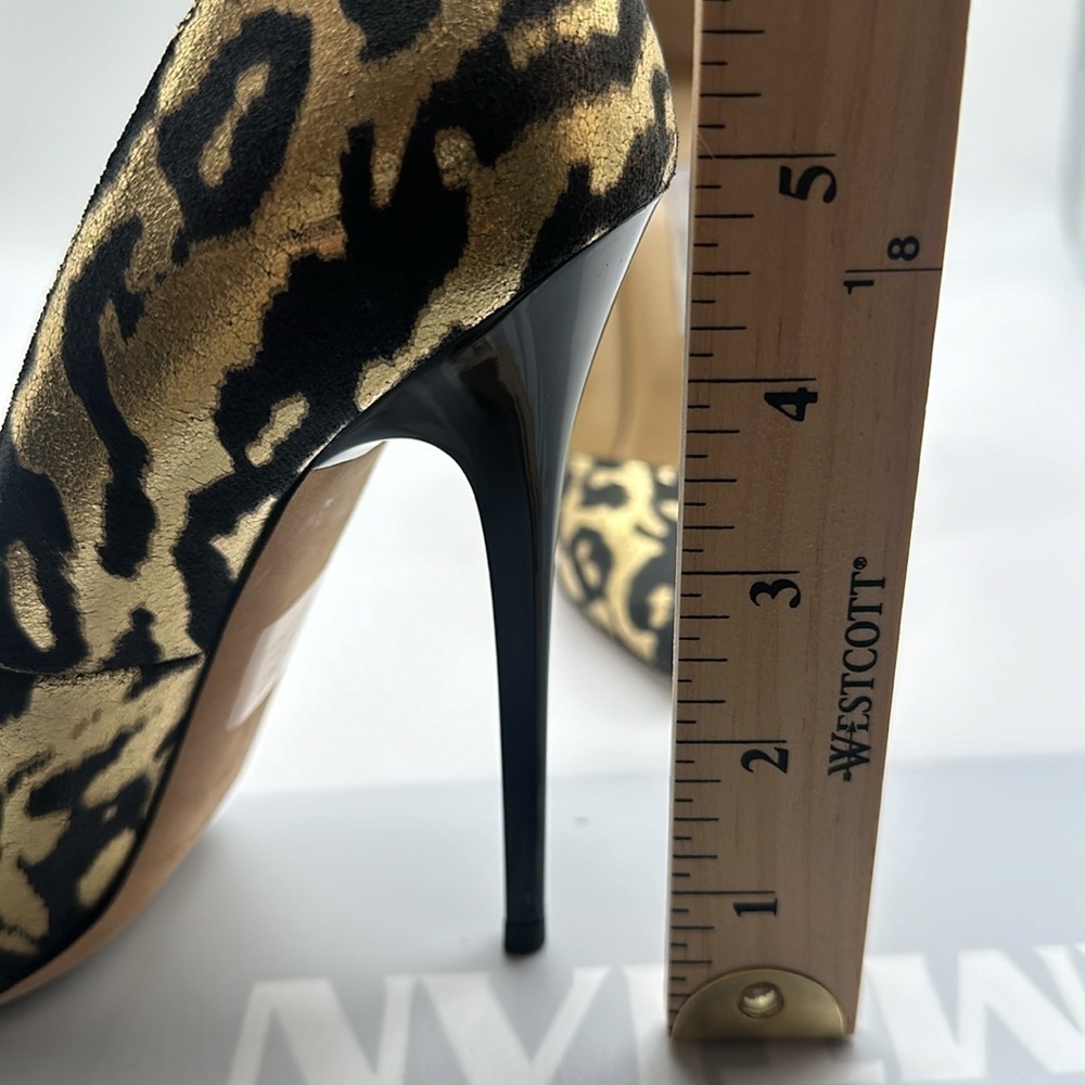 Jimmy Choo Anouk Stiletto Heels Black & Metallic Gold Animal Print Size 38 1/2 - Picture 8 of 8
